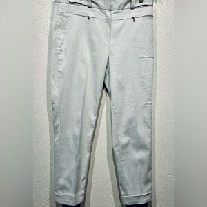 AMC Light Gray Cropped Trousers with Cuffed Hems & Banded Waist - Size 36” Waist